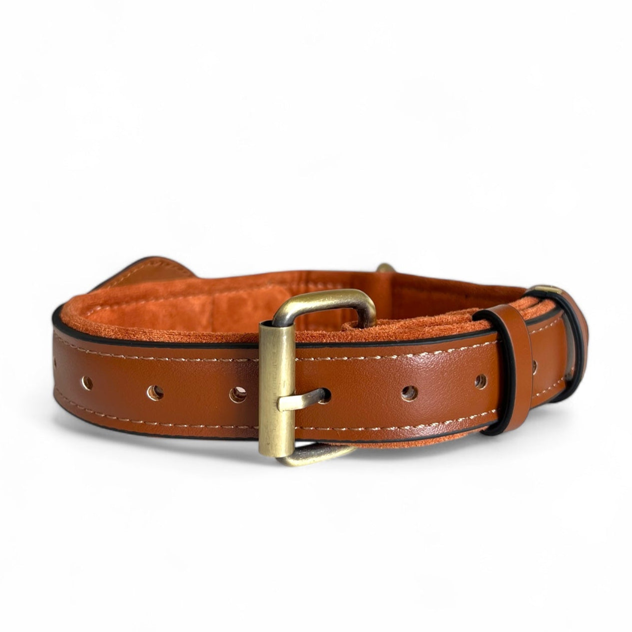 QuickFit Airtag dog collar in durable leather, featuring quick release and airtag holder for effective dog tracking.