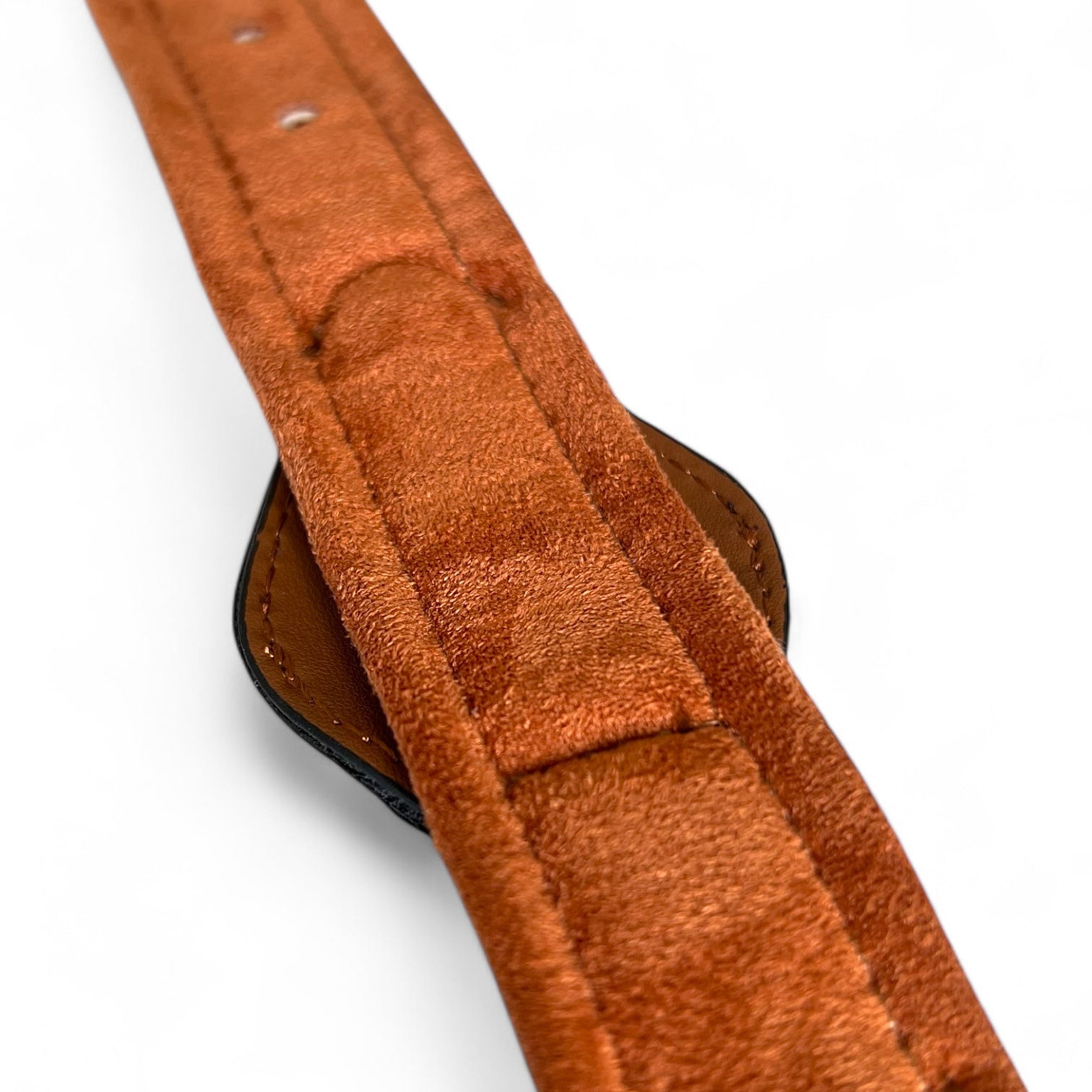 QuickFit Airtag dog collar in leather with airtag holder and quick release feature for dog tracking.